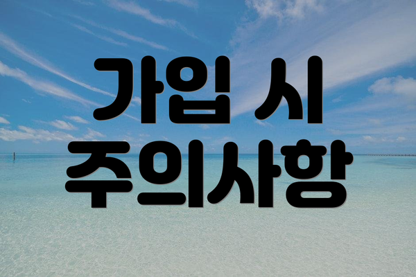가입 시 주의사항