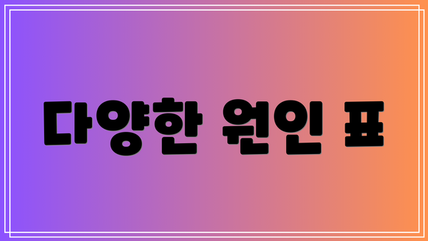 다양한 원인 표