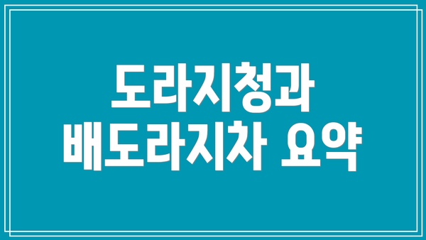 도라지청과 배도라지차 요약