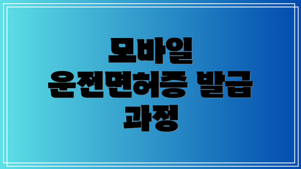 모바일 운전면허증 발급 과정