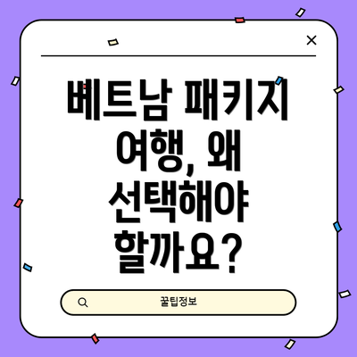 베트남 패키지 여행, 왜 선택해야 할까요?