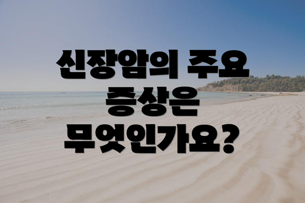 신장암의 주요 증상은 무엇인가요?