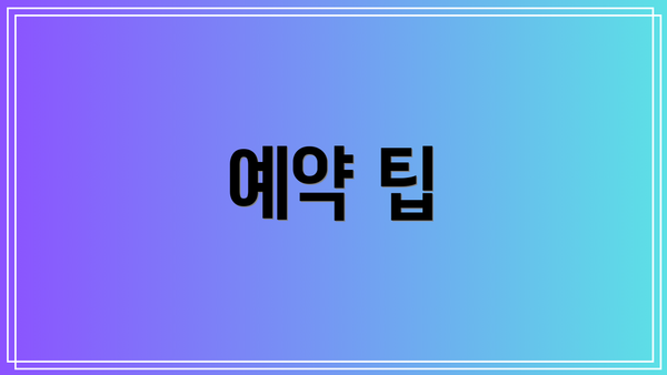 예약 팁