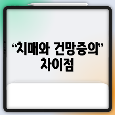 치매와 건망증의 차이점