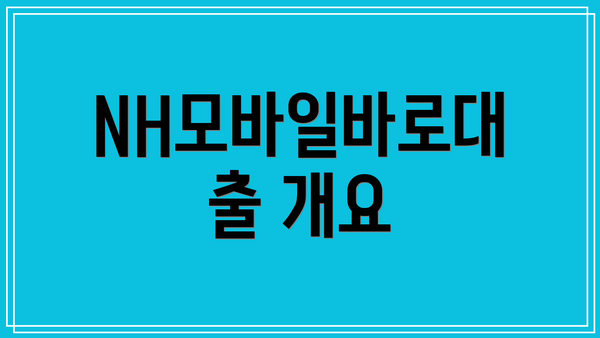 NH모바일바로대출 개요