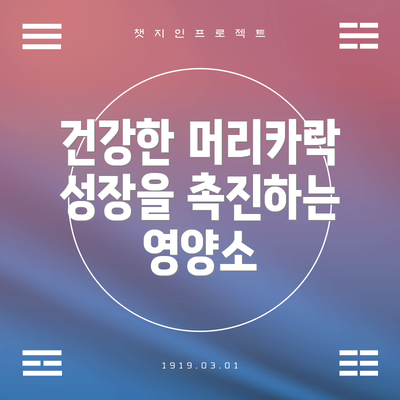 건강한 머리카락 성장을 촉진하는 영양소