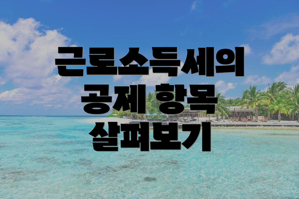 근로소득세의 공제 항목 살펴보기