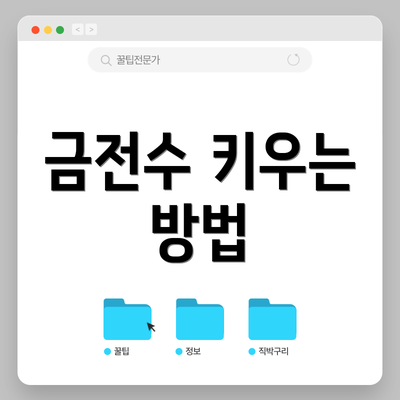 금전수 키우는 방법