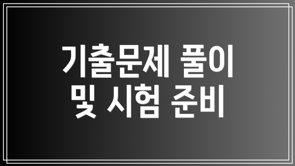 기출문제 풀이 및 시험 준비