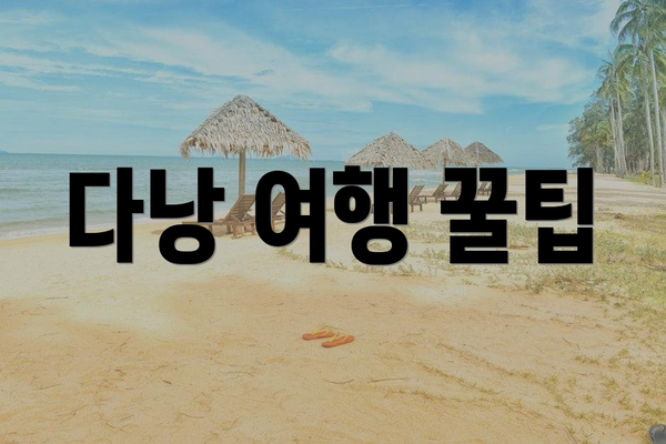 다낭 여행 꿀팁