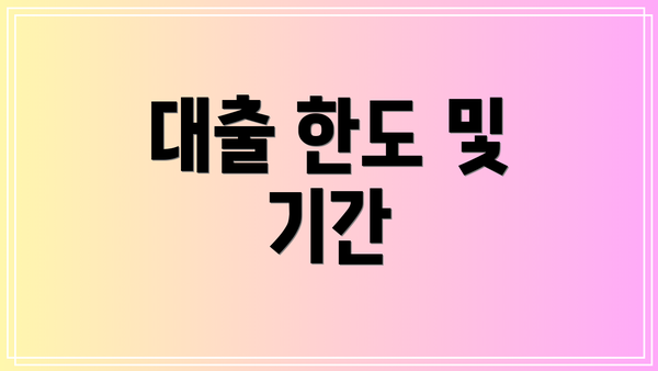대출 한도 및 기간