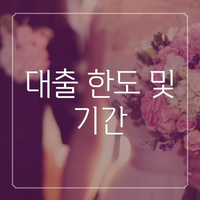 대출 한도 및 기간