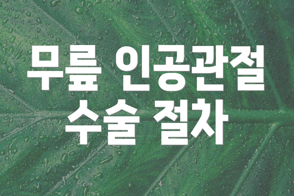 무릎 인공관절 수술 절차