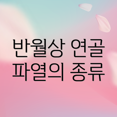 반월상 연골 파열의 종류