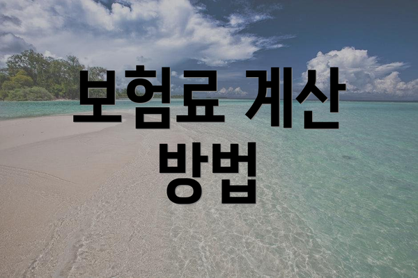 보험료 계산 방법