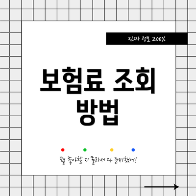 보험료 조회 방법