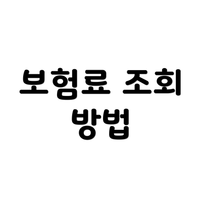 보험료 조회 방법