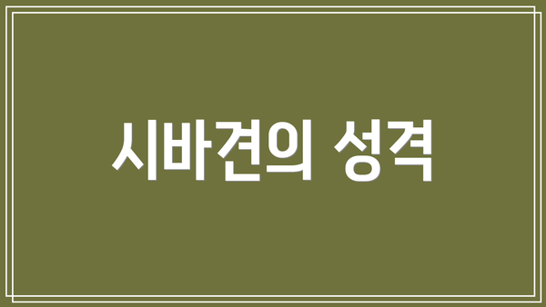 시바견의 성격