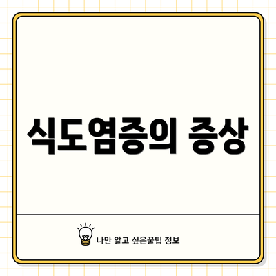 식도염증의 증상