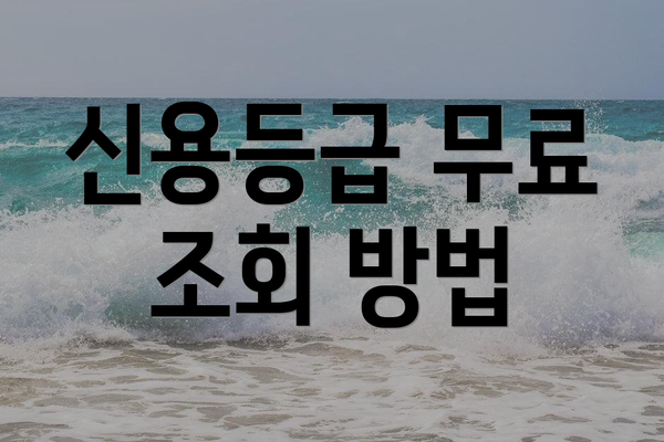 신용등급 무료 조회 방법