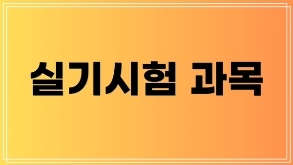 실기시험 과목