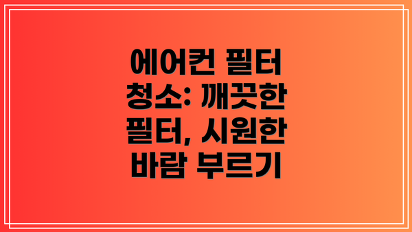 에어컨 필터 청소: 깨끗한 필터, 시원한 바람 부르기