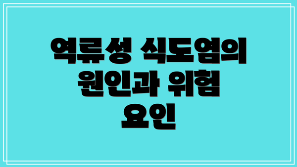 역류성 식도염의 원인과 위험 요인