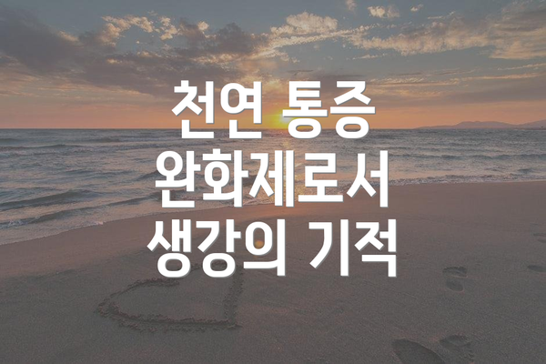 천연 통증 완화제로서 생강의 기적