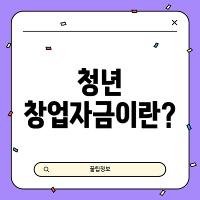 청년 창업자금이란?