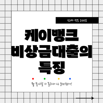 케이뱅크 비상금대출의 특징