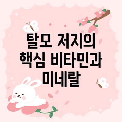 탈모 저지의 핵심 비타민과 미네랄