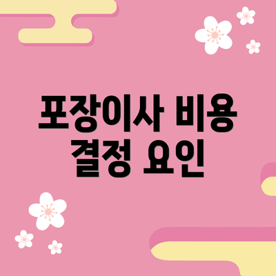 포장이사 비용 결정 요인