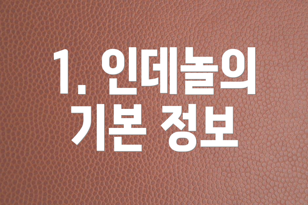 1. 인데놀의 기본 정보
