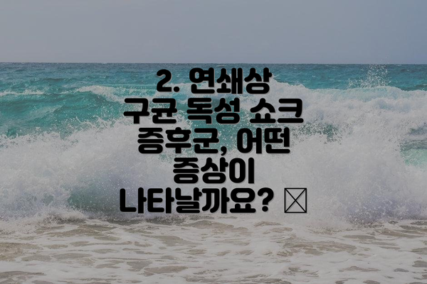 2. 연쇄상 구균 독성 쇼크 증후군, 어떤 증상이 나타날까요? 🚨