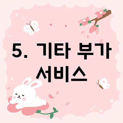 5. 기타 부가 서비스