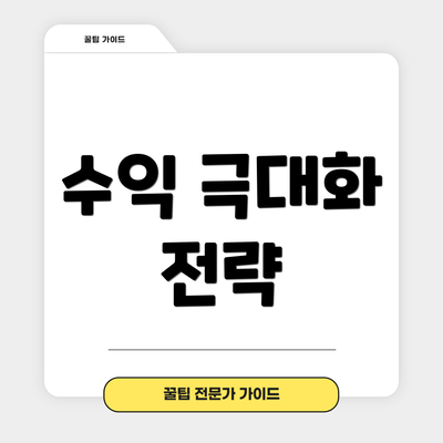 수익 극대화 전략