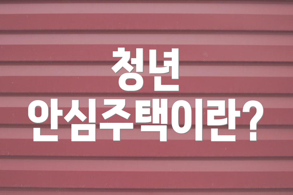 청년 안심주택이란?