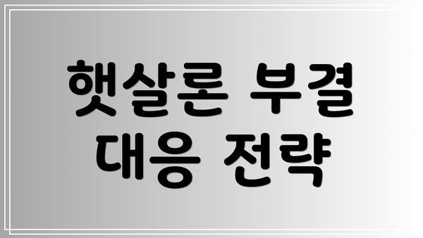 햇살론 부결 대응 전략