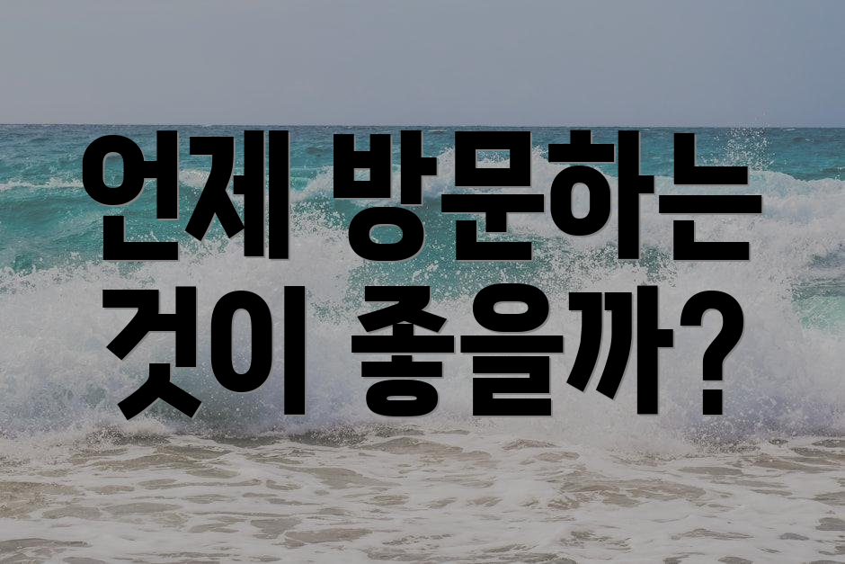 언제 방문하는 것이 좋을까?