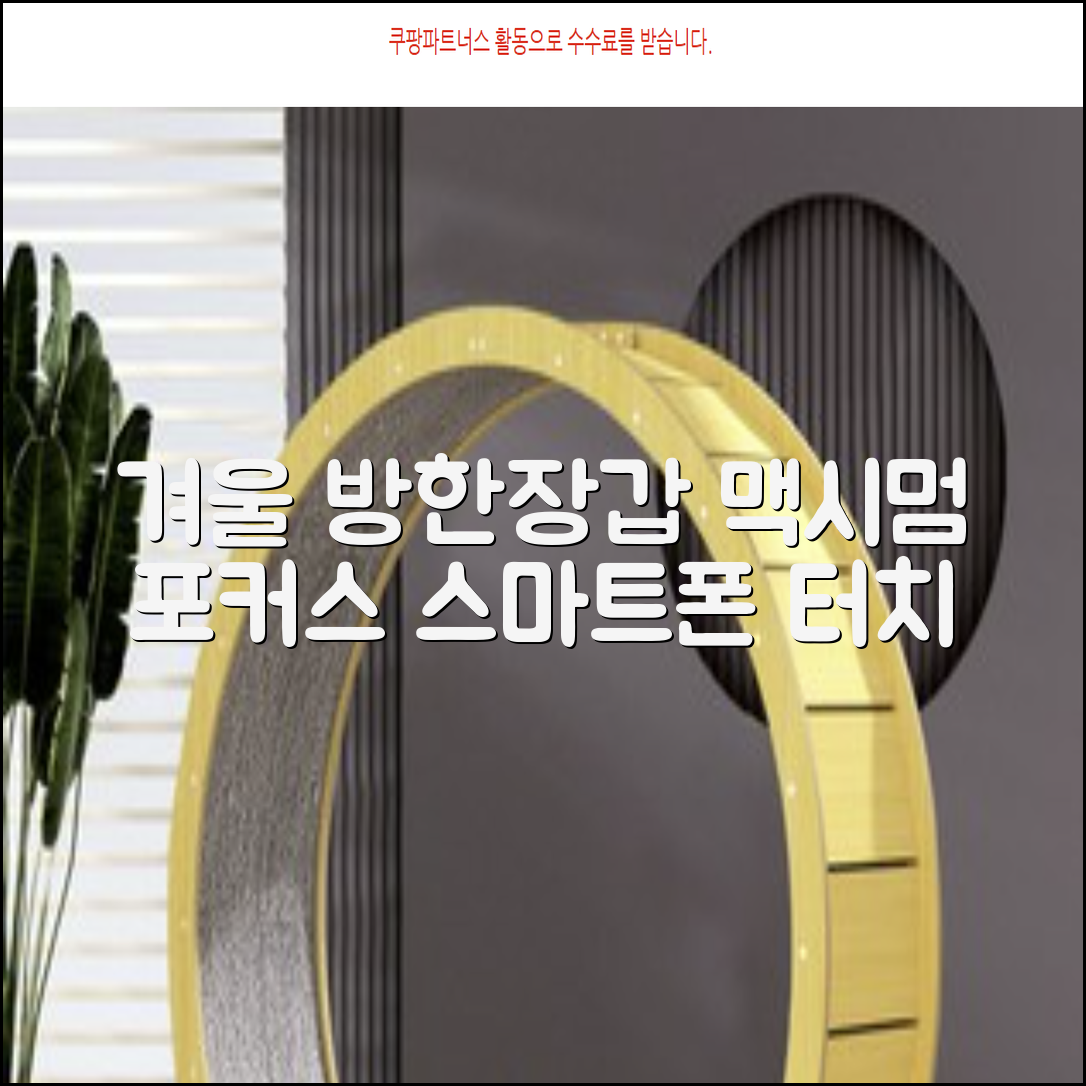 맥시멈포커스 스마트폰 터치 겨울 방한장갑 추천 리뷰