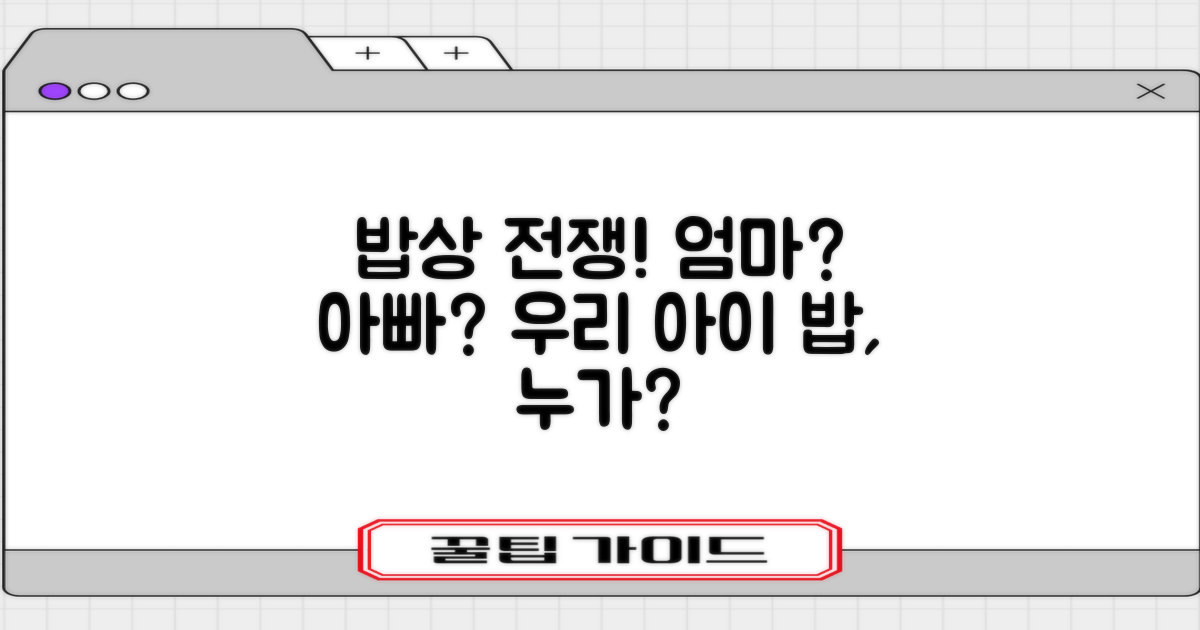 우리 아이 식사, 누가 챙길까?