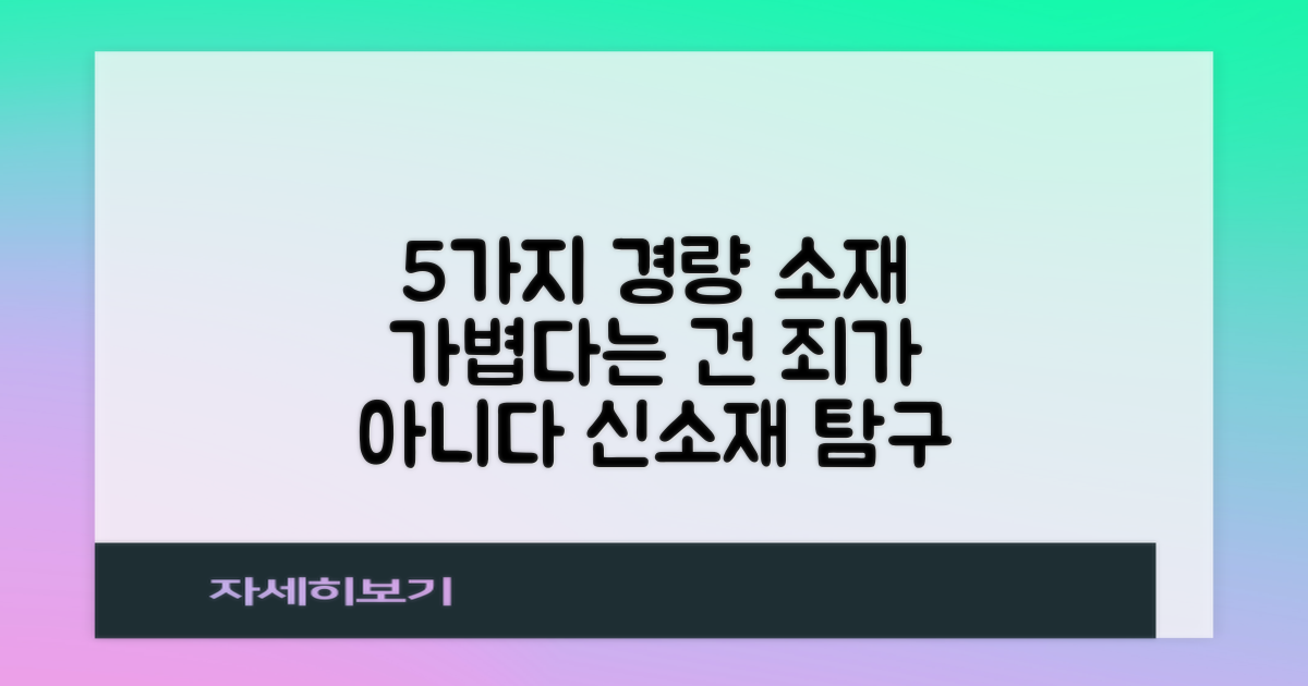 5가지 경량 소재 분석