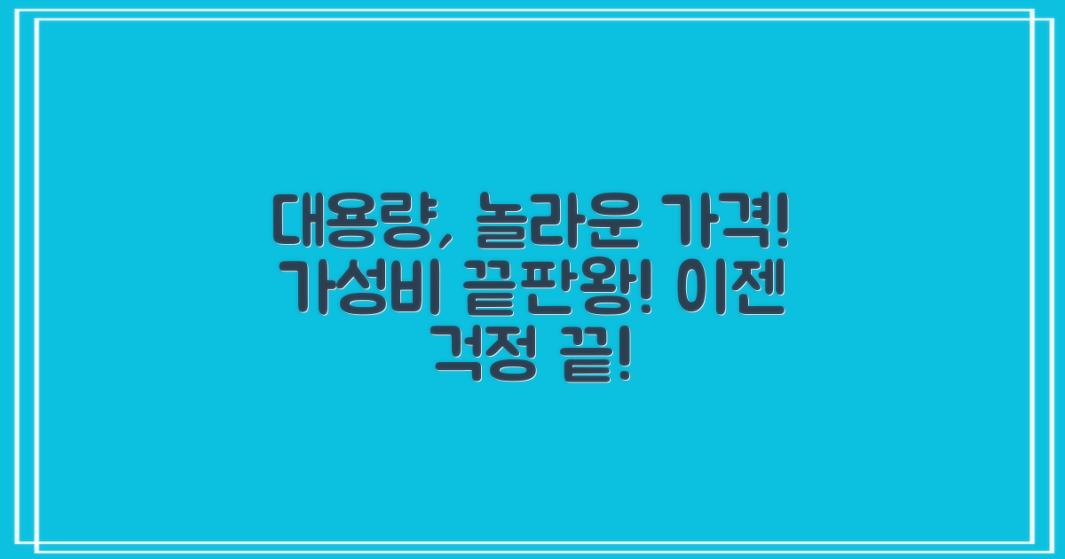 넉넉한 용량, 경제적인 선택