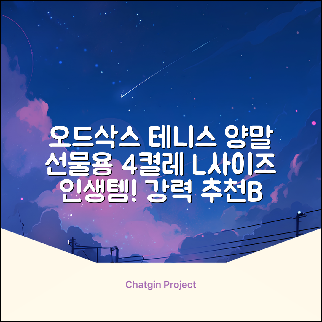 [오드삭스] 테니스 양말 세트B 4켤레 선물용, L(255mm-275mm), 1개 추천 리뷰