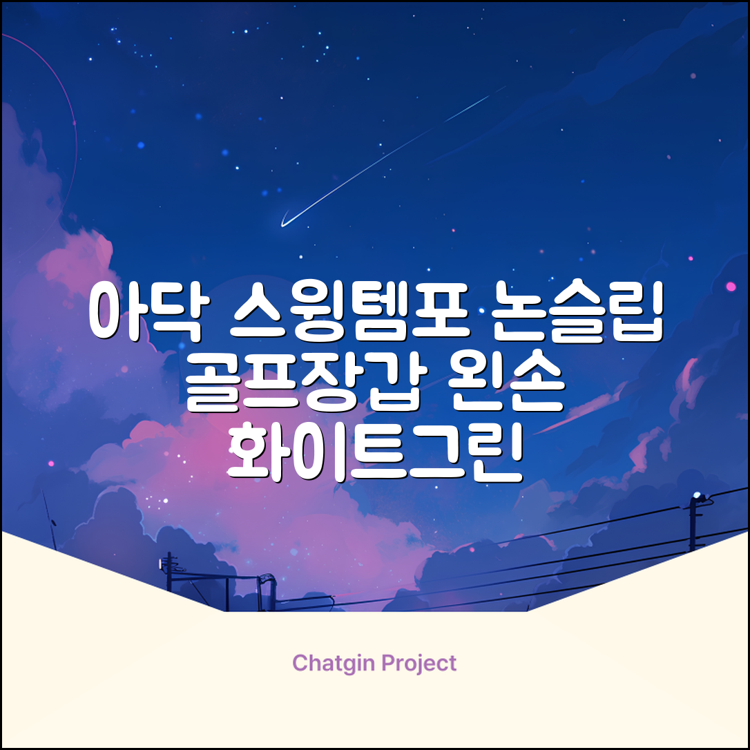 아닥 남성용 스윙템포칩 논슬립 골프장갑 왼손용, 화이트 + 그린, 1개 추천 리뷰