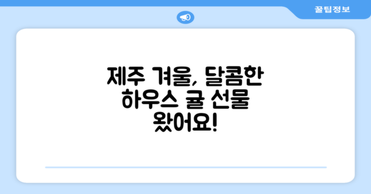 제주의 겨울, 선물 같은 하우스 귤