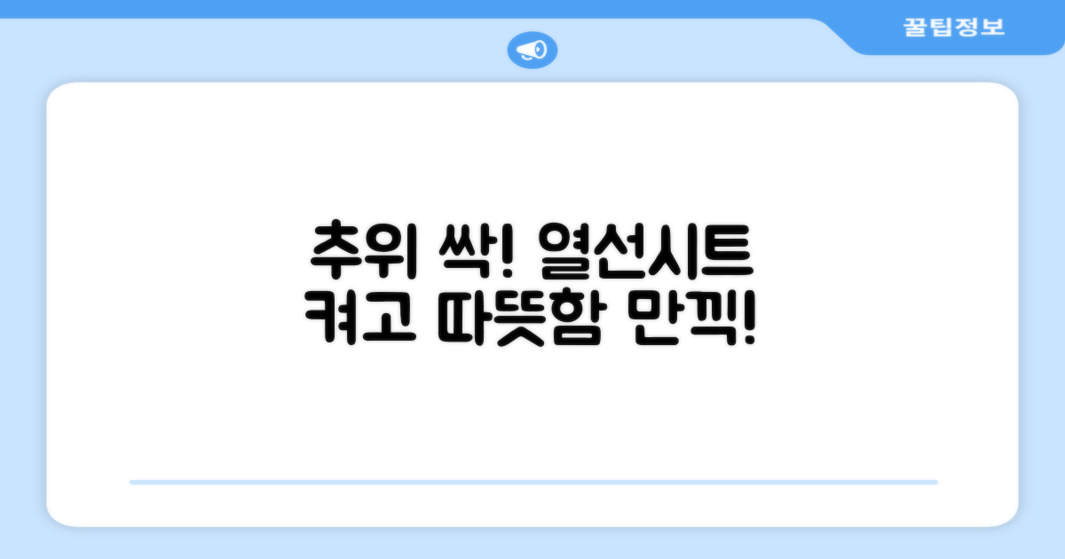 추운 날씨, 열선시트로 안락함을 더하세요!