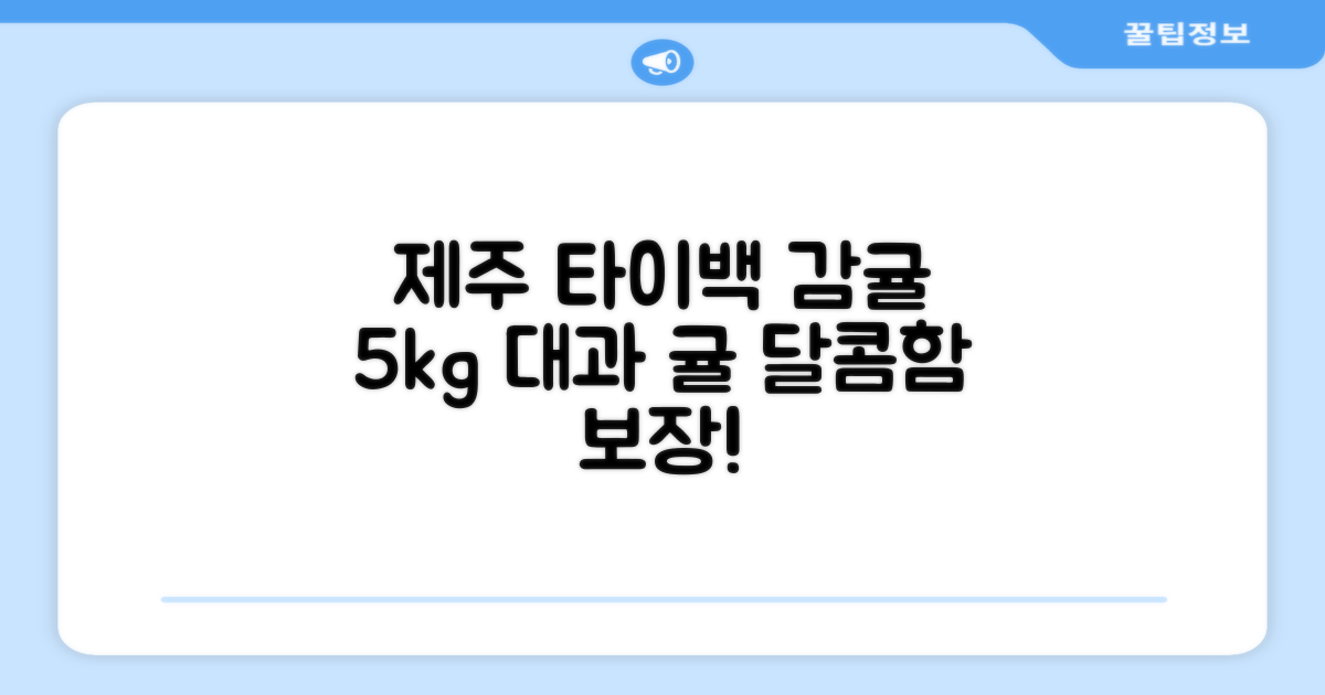 [산지당도선별] 제주 명품 하우스 귤 타이백 감귤, 1박스, 5kg 대과 추천 리뷰
