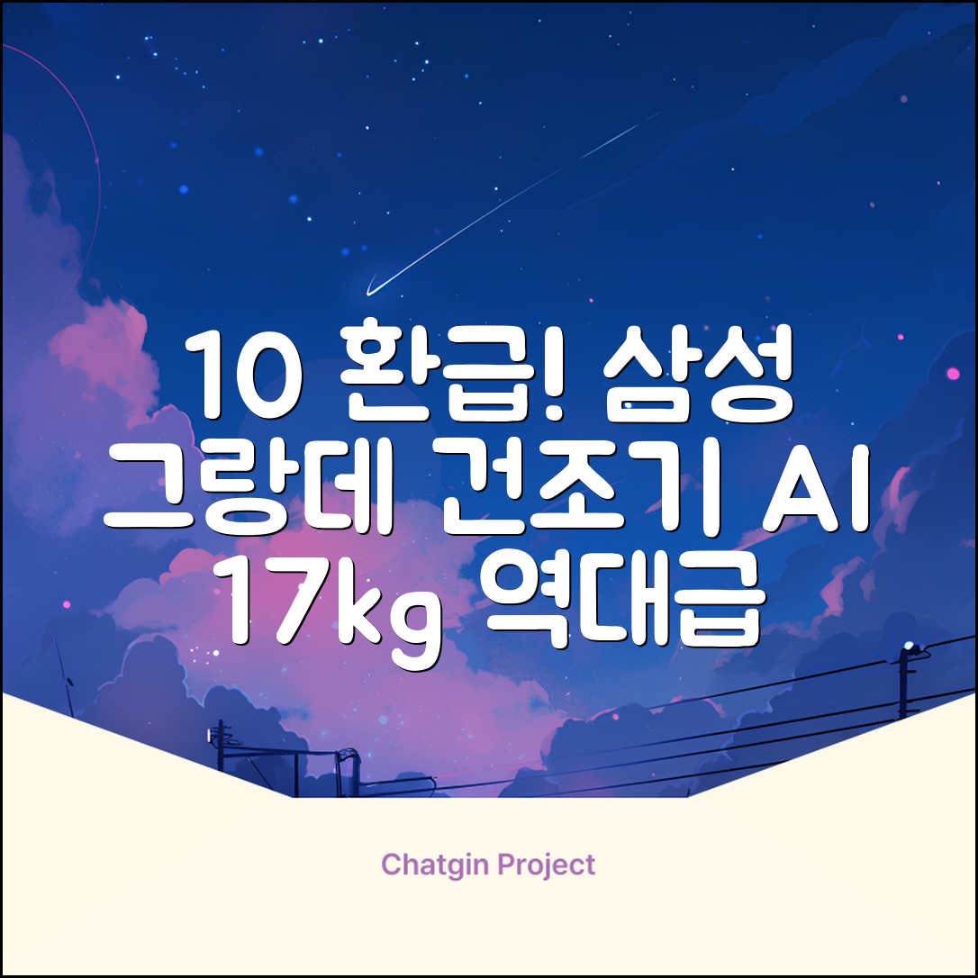 [10% 환급가전] 삼성전자 그랑데 건조기 AI 이녹스 DV17T8740BP 17kg 방문설치 추천 리뷰